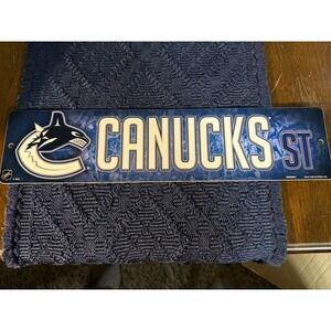 Vancouver Canucks NHL Street Sign Rico Industries HSN8801 Blue White Metal Decor